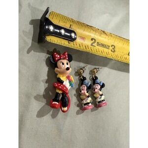 Vintage Minnie Mouse Earrings Pierced Ears Small Minnie Mouse Charm